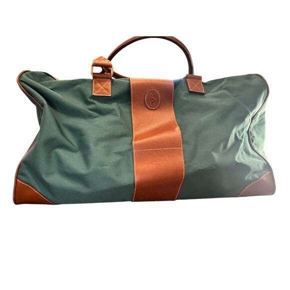 Ralph Lauren Other - Vintage 90s Hunter Green Brown Leather Ralph Lauren Polo Travel Duffle Bag